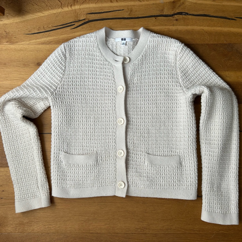 Uniqlo Cream Textured Women's Sweater